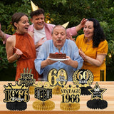 9Pcs 60th Birthday Party Decorations - 60th Birthday Decor Men Women