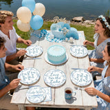 96Pcs Happy Engagement Party Decorations ﻿Dusty Blue Wedding Decor