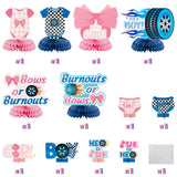 G1ngtar 12Pcs Burnouts or Bows Gender Reveal Party Honeycomb
