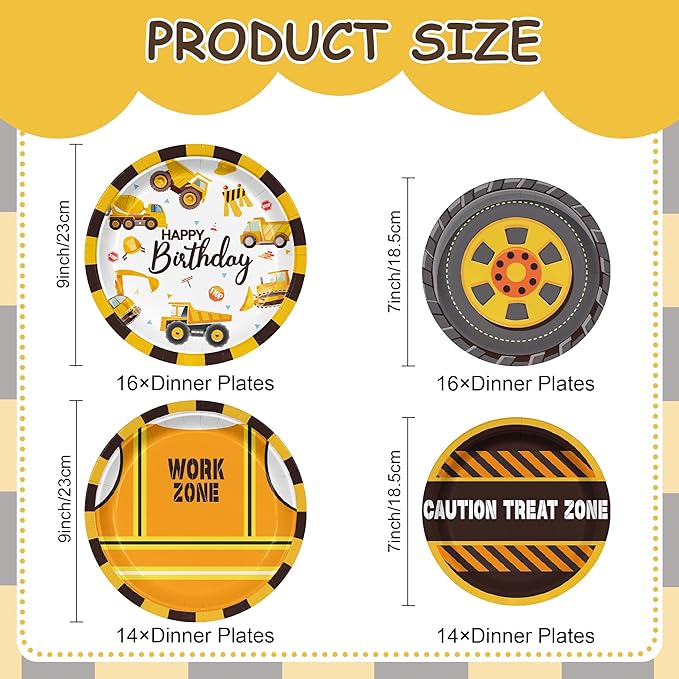 60PCS Construction Birthday Decorations for Boys kids Construction