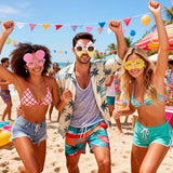 12 Pcs Hawaiian Luau Party Sunglasses Summer Pool Party Decorations