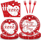 100pcs Galentine's Day Party Supplies Valentine's Day Paper Plates