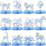 Blue Toile de Jouy Safari Baby Shower Centerpieces – 12 PCS Blue &
