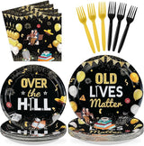 96Pcs Old Lives Matter Decoration Over The Hill Birthday Plates and