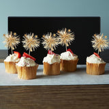 Gyufise 30Pcs Foil Firework Cupcake Toppers Happy Birthday Cake