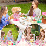 Jexine 9 Pcs Tea Party Decorations Princess Party Floral Teapot