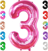 KatchOn, Giant Hot Pink Number 3 Balloon - 40 Inch | Number 3 Foil