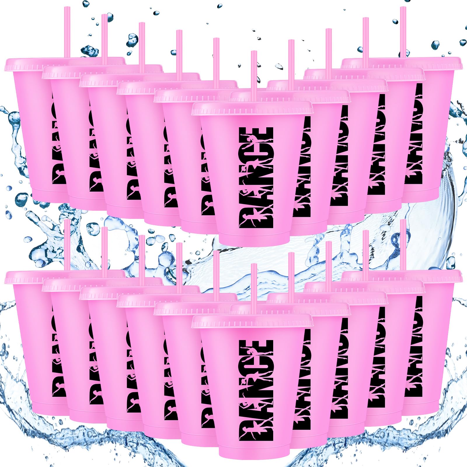 Domensi 20 Pcs Pink Plastic Dance Cups Bulk Dancer Graduation Gifts 16