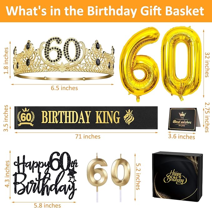 60th Birthday Gifts for Men 60th Birthday Decorations for Men Party