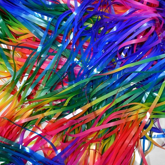 BRAVESHINE Tinsel Foil Curtains - 2 Pack Colorful Party Streamers