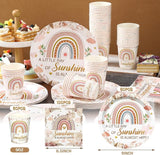 200 Pcs Rainbow Baby Shower Paper Plates Napkins Cups Baby Shower