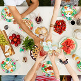 Paper Plates 9 Inch Disposable Tropical Hawaiian Luau Design 40Pcs