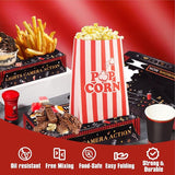 39PCS Movie Night Snack Trays with Popcorn Bags, Disposable Paper