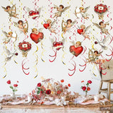 Valentine's Cupid Party Streamers 48 PCS Romantic Hanging Swirl