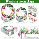 121 PCS Luau Hawaiian Party Decorations Aloha Tropical Party