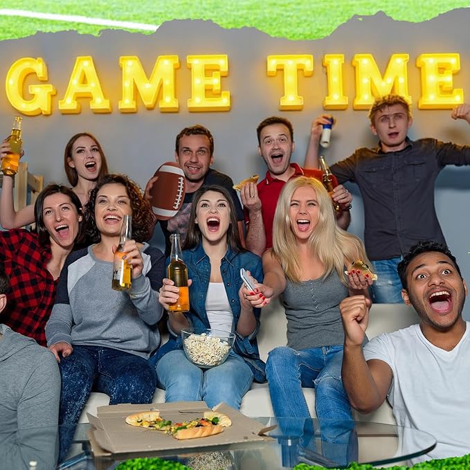 8 Pcs Game Time Football Party Decorations Game Time LED Lights up