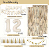 12th Birthday Decorations for Girls, White and Gold 12 Boho Birthday