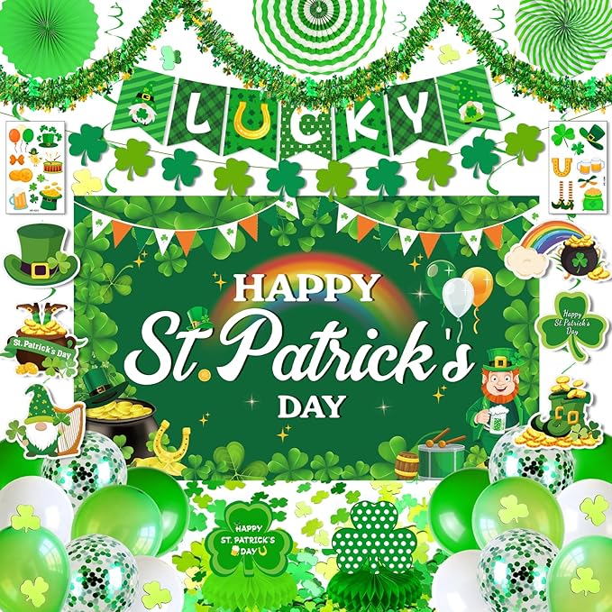 40Pcs St Patricks Day Decorations Happy St Patrick's Day Decorations
