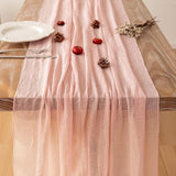 Keketoarrange 3pcs Pink Valentines Decor Table Runner Cheese Cloth