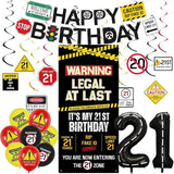 21st Birthday Party Decorations Black Happy 21st Birthday Banner