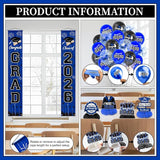 Graduation Decorations Blue Party Decor Set include Congrats Grad