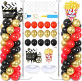 2 Sets Movie Night Balloon Column Stand Kit With 102 Popcorn