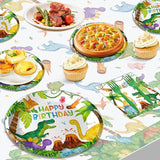 Watercolor Dinosaur Plates and Napkins Tableware Set Disposable