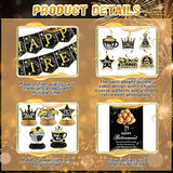 Happy Retirement Party Decorations for Men and Women Black and Gold