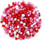 Valentine's Day Pom Poms Balls 600 Pieces Pink Red Glitter Pom Poms