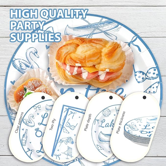 96Pcs Happy Engagement Party Decorations ﻿Dusty Blue Wedding Decor