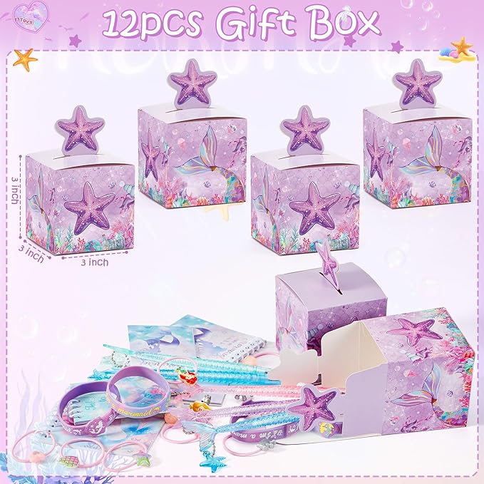 Mermaid Party Favors Birthday Supplies for Girl Gift Boxes Notebooks