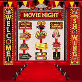 14 Pcs Movie Night Decorations Set Welcome Now Showing Door Banners