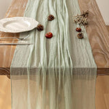 Keketoarrange Sage Green Table Runner Easter Decor Cheesecloth 120