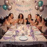 Iridescent Party Plates and Napkins,200pcs | 50 7inch Dessert Plates |