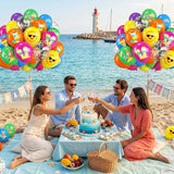 Rainbow Summer Balloons,12 Inch Hot Pink Orange Blue Green Rainbow