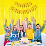 BRAVESHINE Fringe Curtain Backdrop - 2 Pack Pastel Yellow Photo
