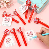 Valentines Party Favors for Kids Mini Bubble Wands Bulk with Card 24