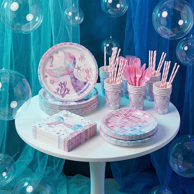 Mermaid Themed Party Decorations Supplies Little Pink Mermaid Party