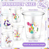 50 Pcs Unicorn Cups 12 oz Unicorn Plastic Glasses Clear Disposable