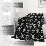 Skull and Crossbones Blanket Halloween Holiday Decor Gothic Spooky