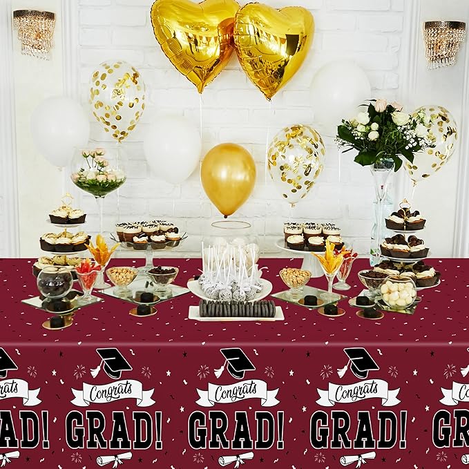 QZYL 2 PCS Graduation Decorations 2026, 108" X 54" Maroon Graduation