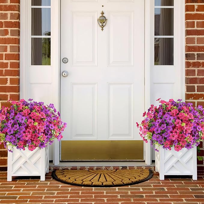 AmyHomie 16 Bundles Artificial Flowers for Outdoor Outside Spring