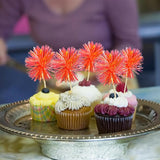 Gyufise 30Pcs Foil Firework Cupcake Toppers Sparkle Tinsel Cake Topper