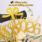 Graduation Decorations 2026, 20 PCS Sparkling Black and Gold