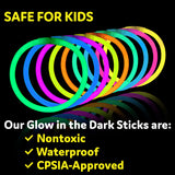 PartySticks Ultra Bright Glow Sticks Bulk Party Supplies 400 Pack - 8"