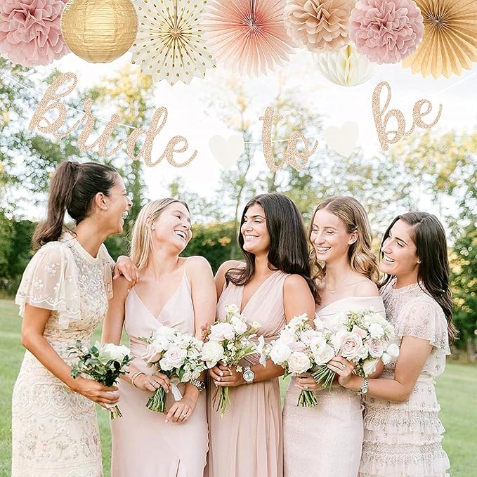 Champagne Gold Beige Fall Boho Bachelorette Party Decorations 21pcs