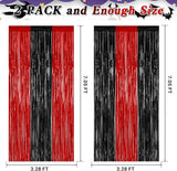 2 Pack Backdrop Curtains, 3.28 FT x 7.05 FT Black and Red Party