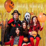 2 Pack 3.28 ft x 6.56 ft Golden Tinsel Curtain Party Backdrop