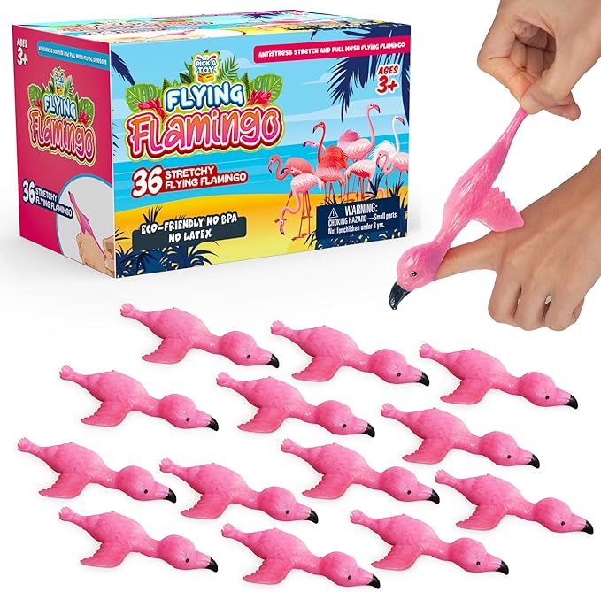 PICK A TOY 36 Pcs Flamingo Party Favors Toys for Kids Bird Shooter