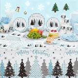 452 Pcs Light Blue Christmas Party Decoration for 50 Plaid Gingham